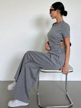 DAZY Women's Drawstring Side Short Sleeve T-Shirt And Shorts Set